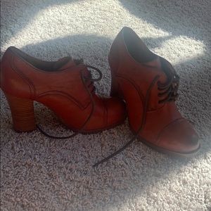 Kork-ease red leather booties